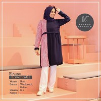 Blouse Kayana Pink Hitam